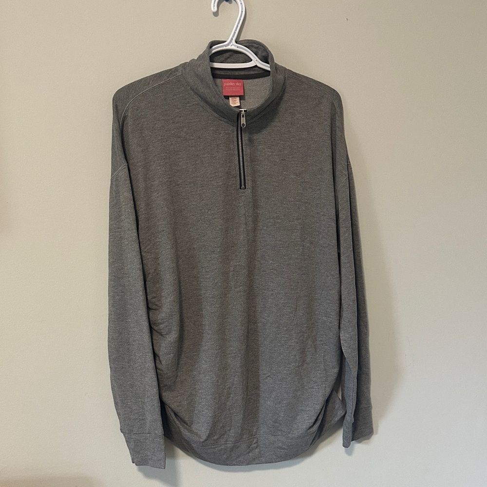 Paisley Sky Gray Quarter-Zip Pullover